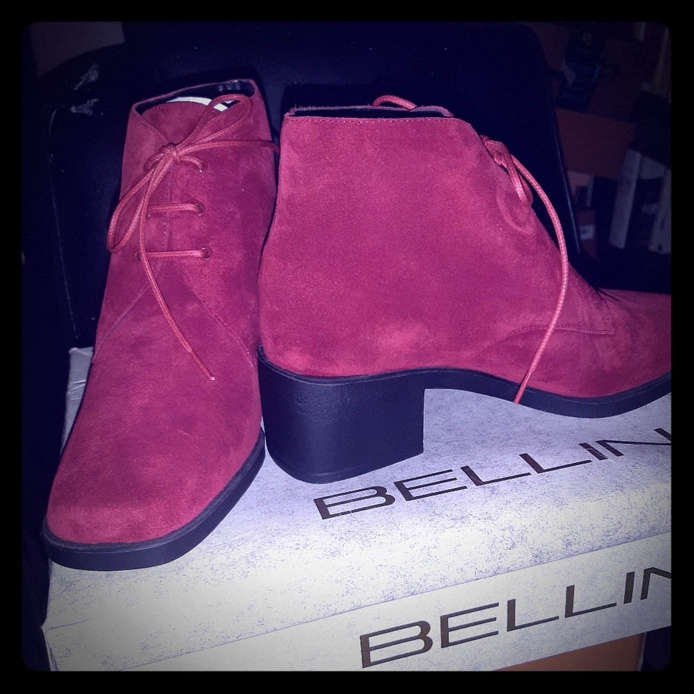 2" Dark red ankle  boots
